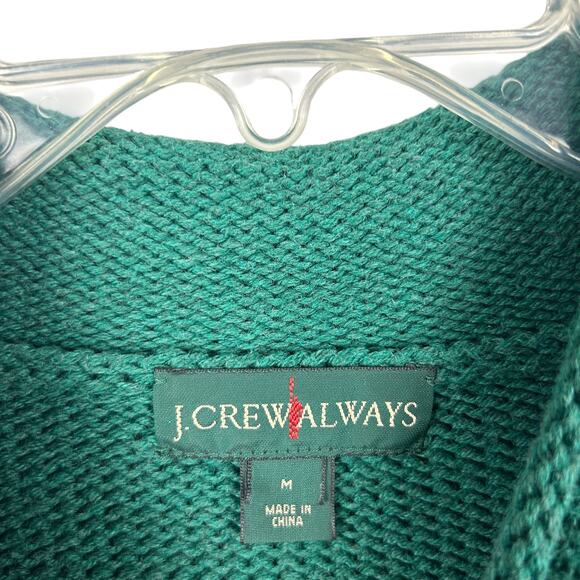 J. Crew 1988 Rolled Neck Long Sleeve Cotton Evergreen Mock Neck Sweater M - Picture 5 of 7